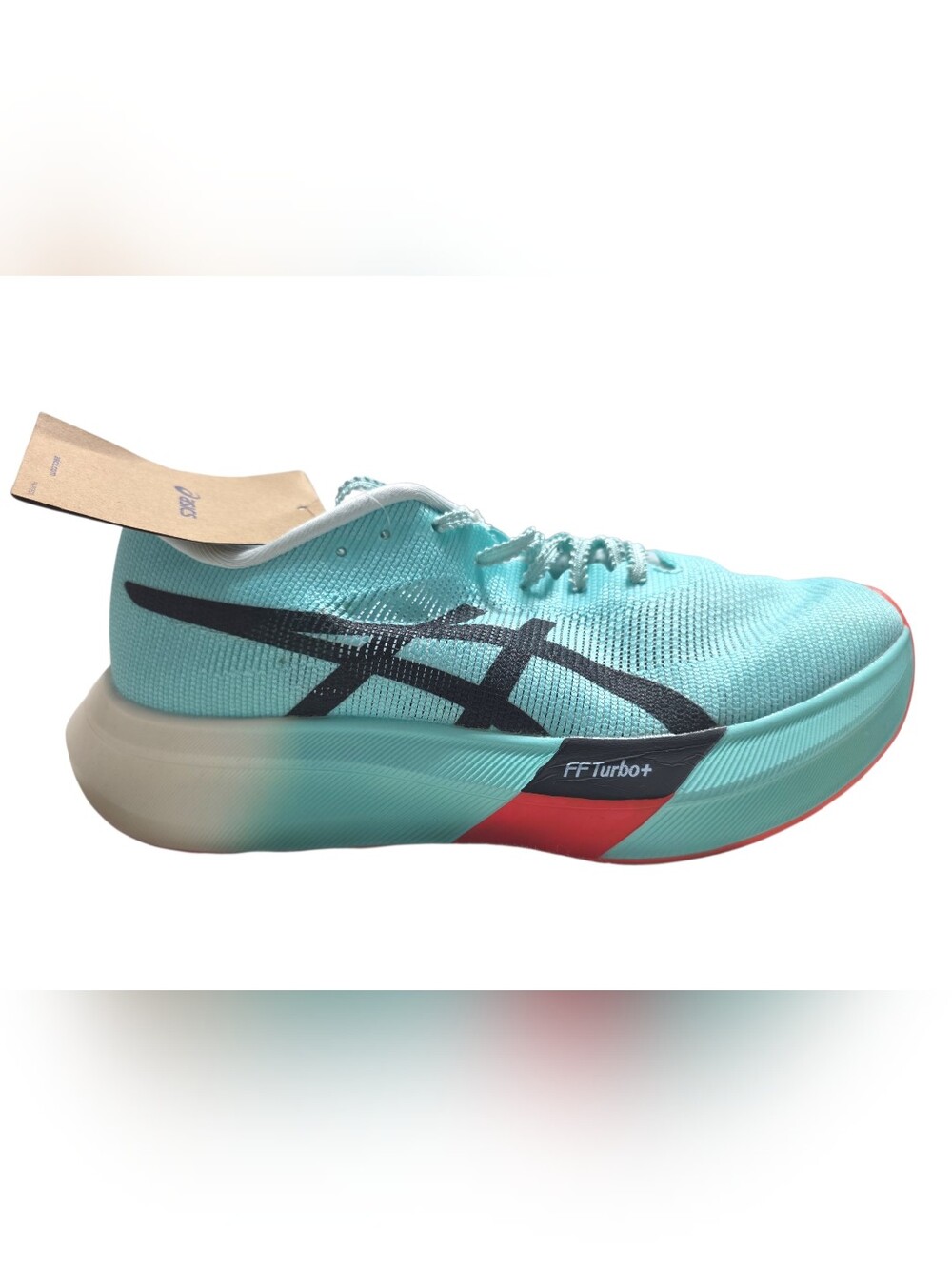 ASICS Metaspeed Sky ParisTurbo+ Running Shoe in Teal/Coral Sz 10 New No Box